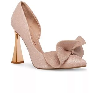 Betsey Johnson Glitter Bow Heels in Pink